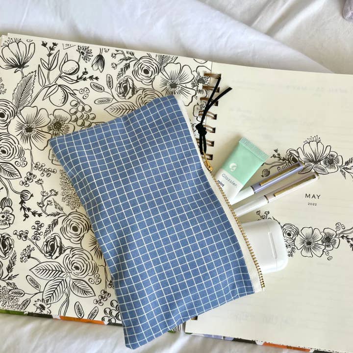 Denim Grid Carry-All Bag for wholesale by This & That Design Co.