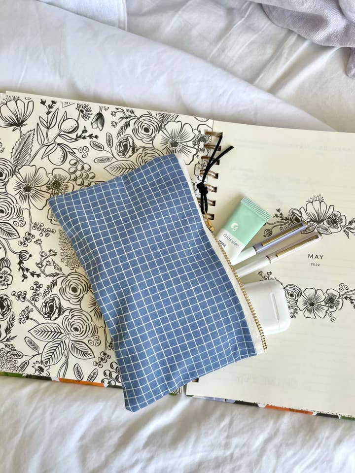 Denim Grid Carry-All Bag for wholesale by This & That Design Co.