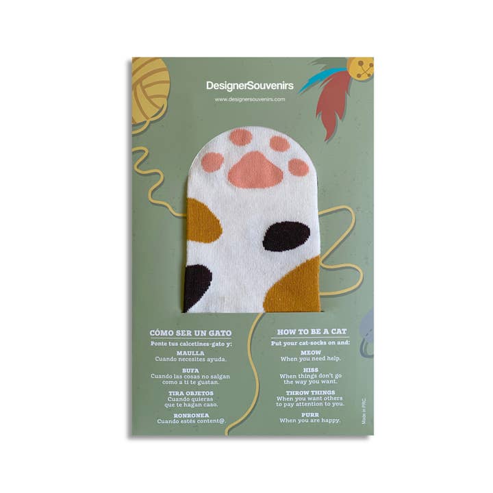 Designer Souvenirs – wholesale Strumpor - Unisex – ”VARA EN KATT” ORANGE KATTSTRUMPOR