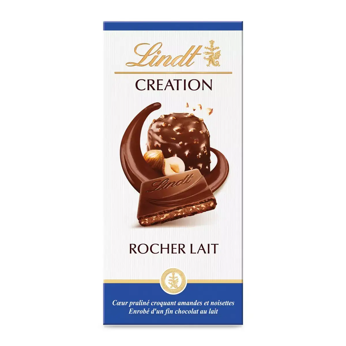 123bonbon - Wholesale Chocolate - CREATION BAR MILK PRALINE ROCHER LINDT 150G 0