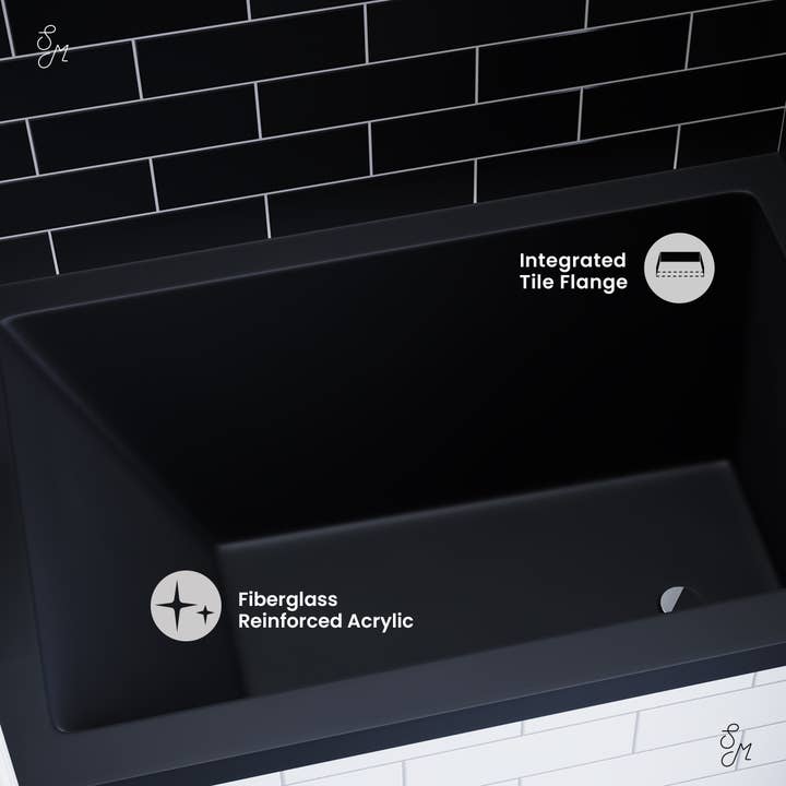 Swiss Madison - Wholesale Bath & Body Set - Voltaire Right-Hand Drain Alcove Bathtub in Matte Black4