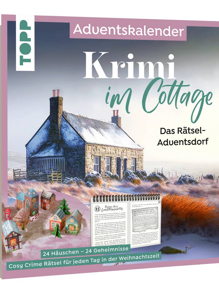 Krimi im Cottage –Das Rätsel-Weihnachtsdorf Adventskalender für den Großhandel von frechverlag TOPP & BusseSeewald