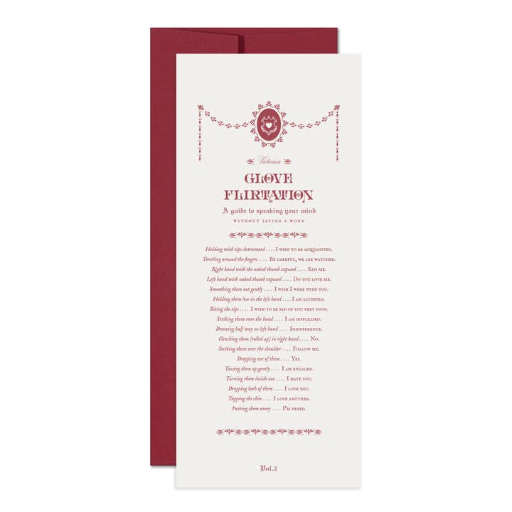 Glove Flirtation Greeting Card for wholesale by Open Sea