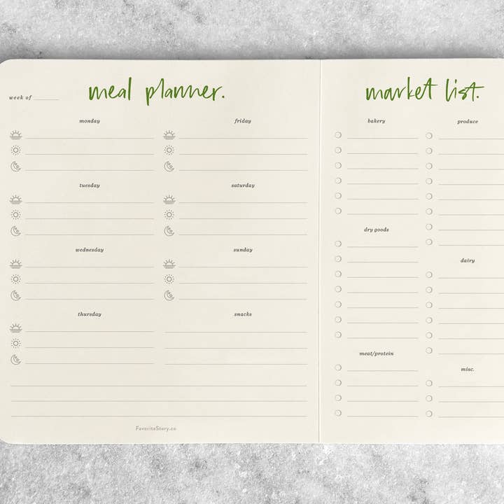 Favorite Story - Wholesale Notepad - Meal Planner Notepad