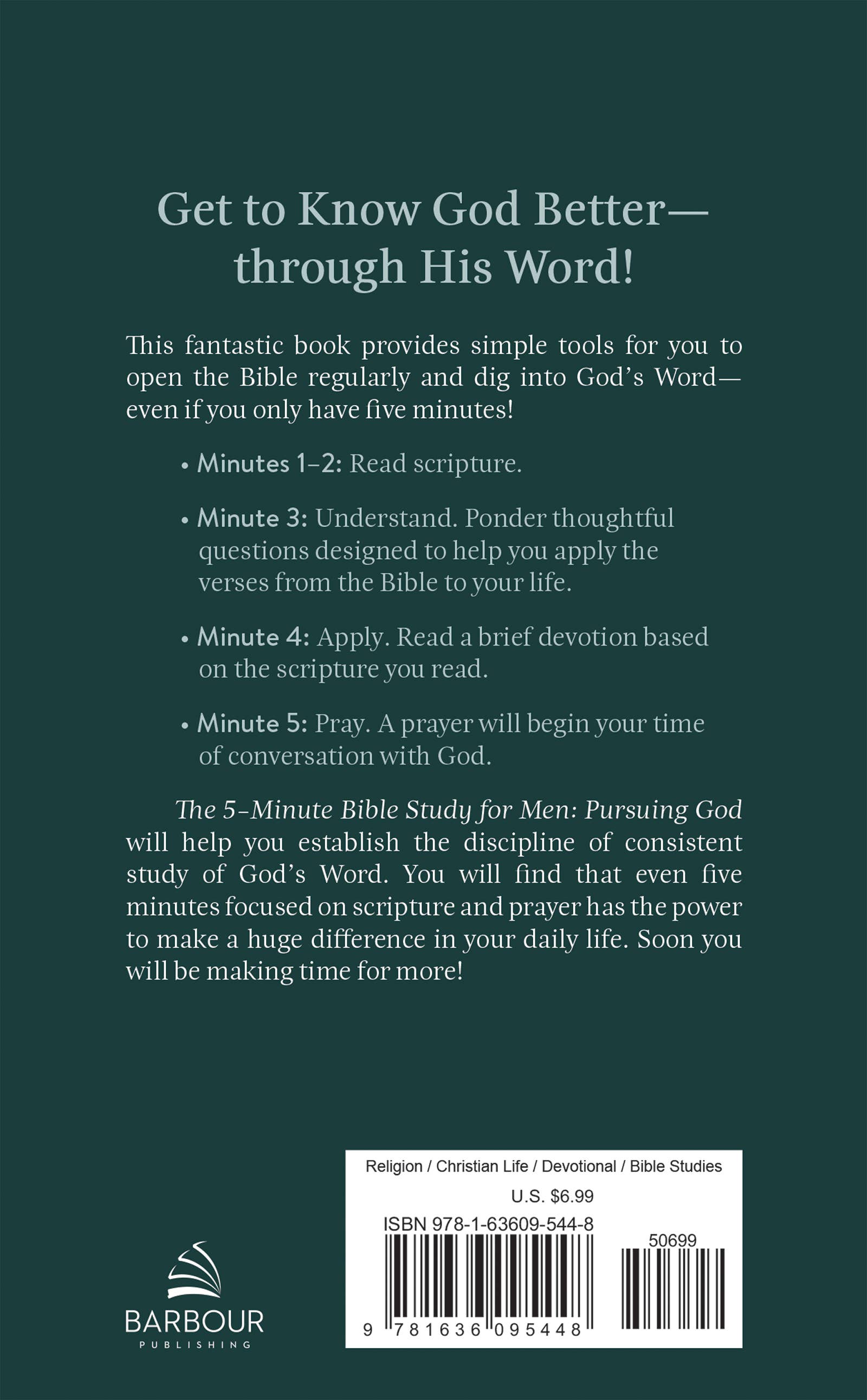 Barbour Publishing, Inc. - Wholesale Religion - The 5-Minute Bible Study for Men: Pursuing God4