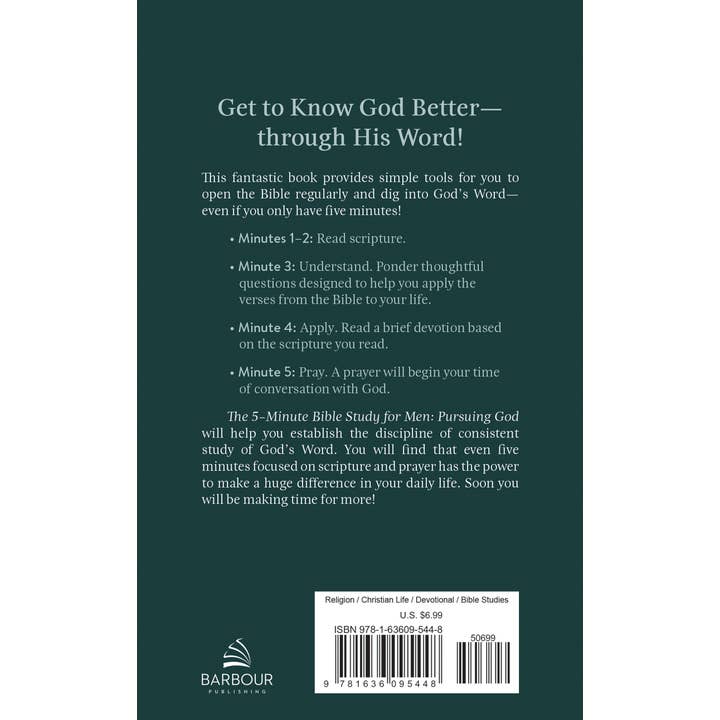 Barbour Publishing, Inc. - Wholesale Religion - The 5-Minute Bible Study for Men: Pursuing God4