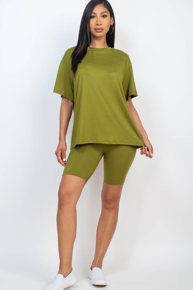 CAPELLA APPAREL - Wholesale Activewear Set - Women's - Loose Fit Top & Bike Shorts Set7