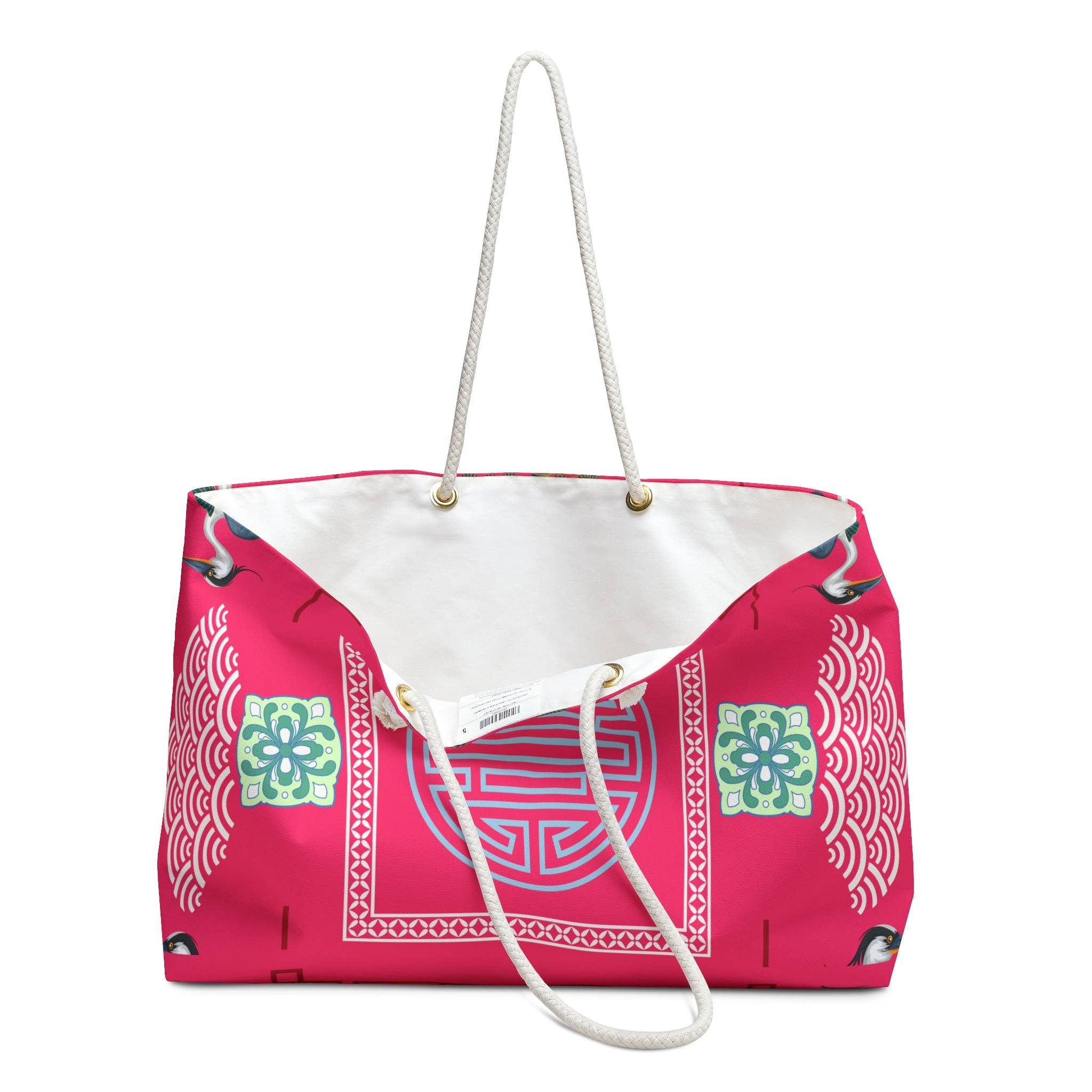 Market On Maple Ave – Saco de viagem - Mulher por atacado – Saco de Fim de Semana Mahjong com Garças Chinoiserie - Presente de Fim de Semana para Raparigas de Mahjong, Padrão Floral Loja de Antiguidades Mala de Viagem Tradicional2