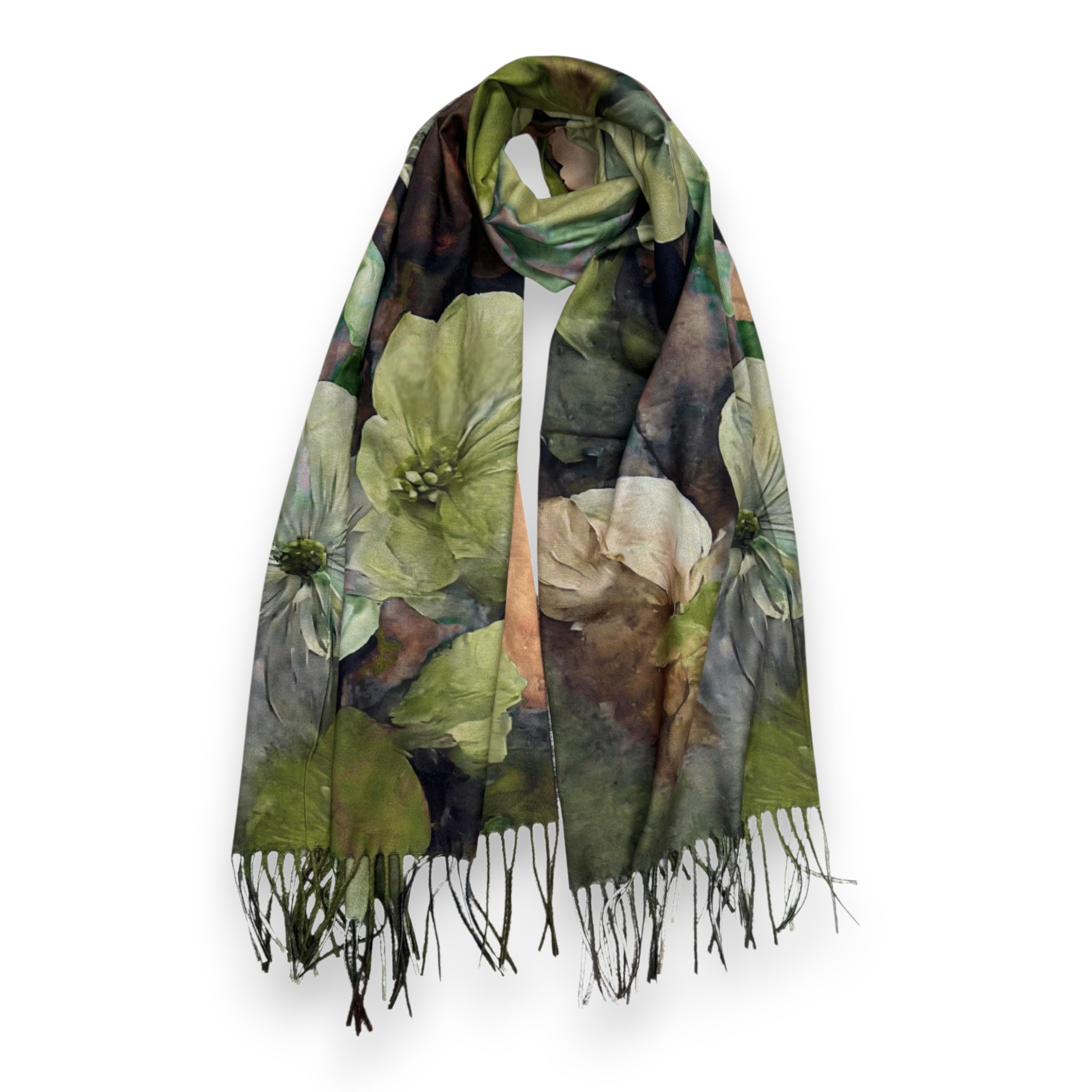 Lili Scarves (US Duty Free) - Wholesale Scarf - Women's - Big Flower Wool Blend Digital Print Scarf2