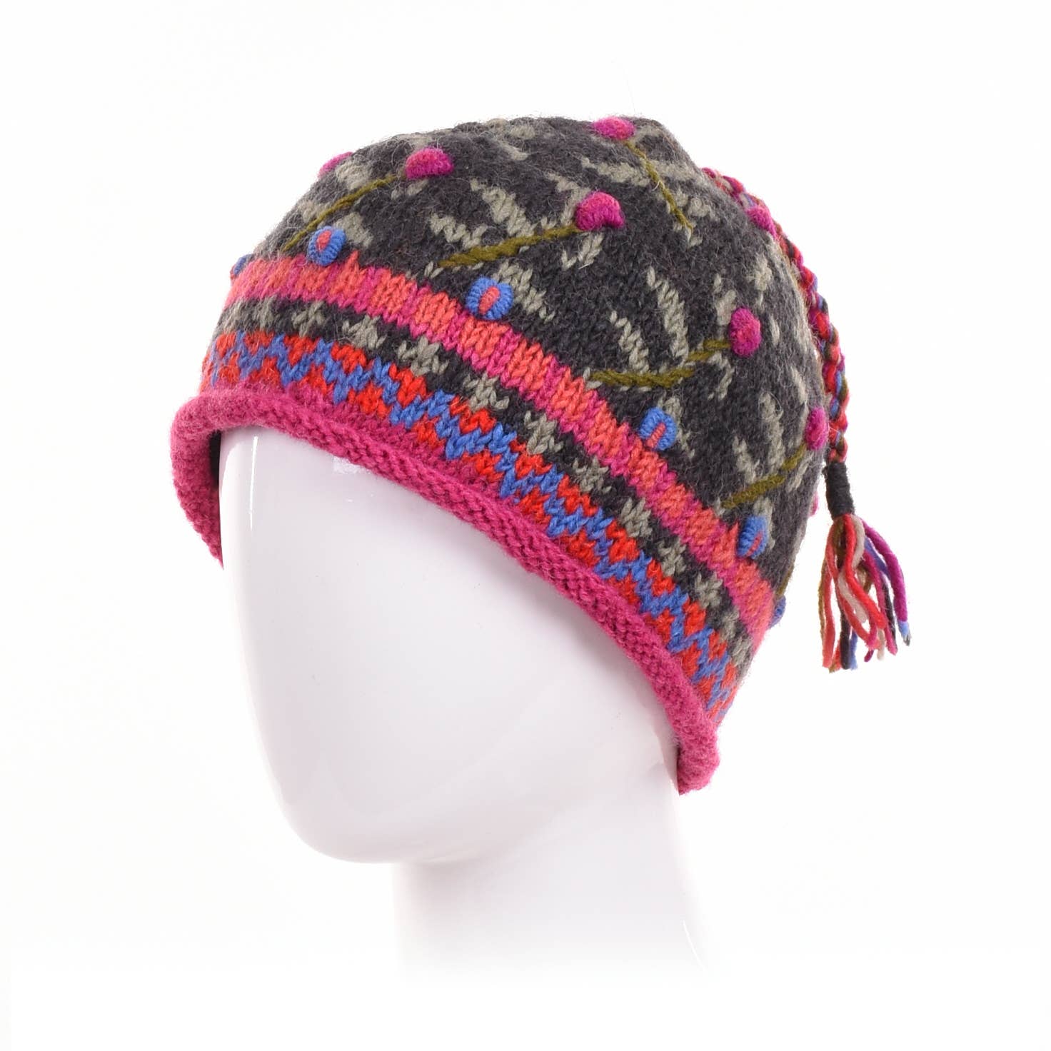 Lost Horizons Knitwear – Ships from USA - Wholesale Beanie - Women's - Verbier Floral Wool Beanie Hat with Embroidery4