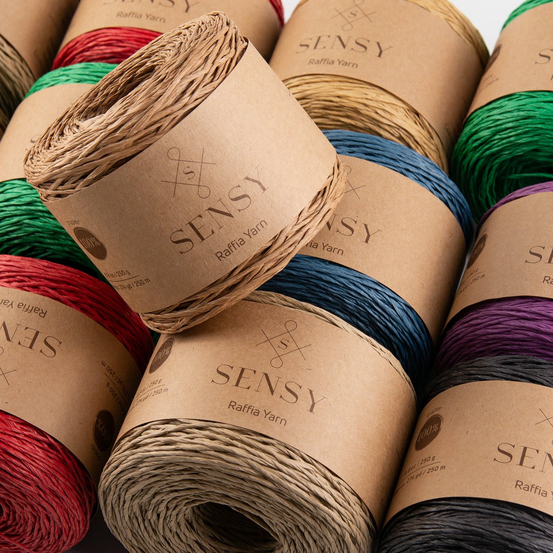 Sensy - Venta al por mayor Hilos - Sensy Hilo de rafia 100 % papel, 250 m (274 yd)11