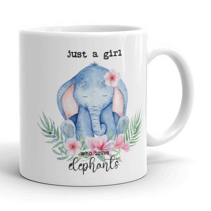 Gewoon een meisje dat dol is op koffiemok van olifanten voor wholesale door Words of Ivy