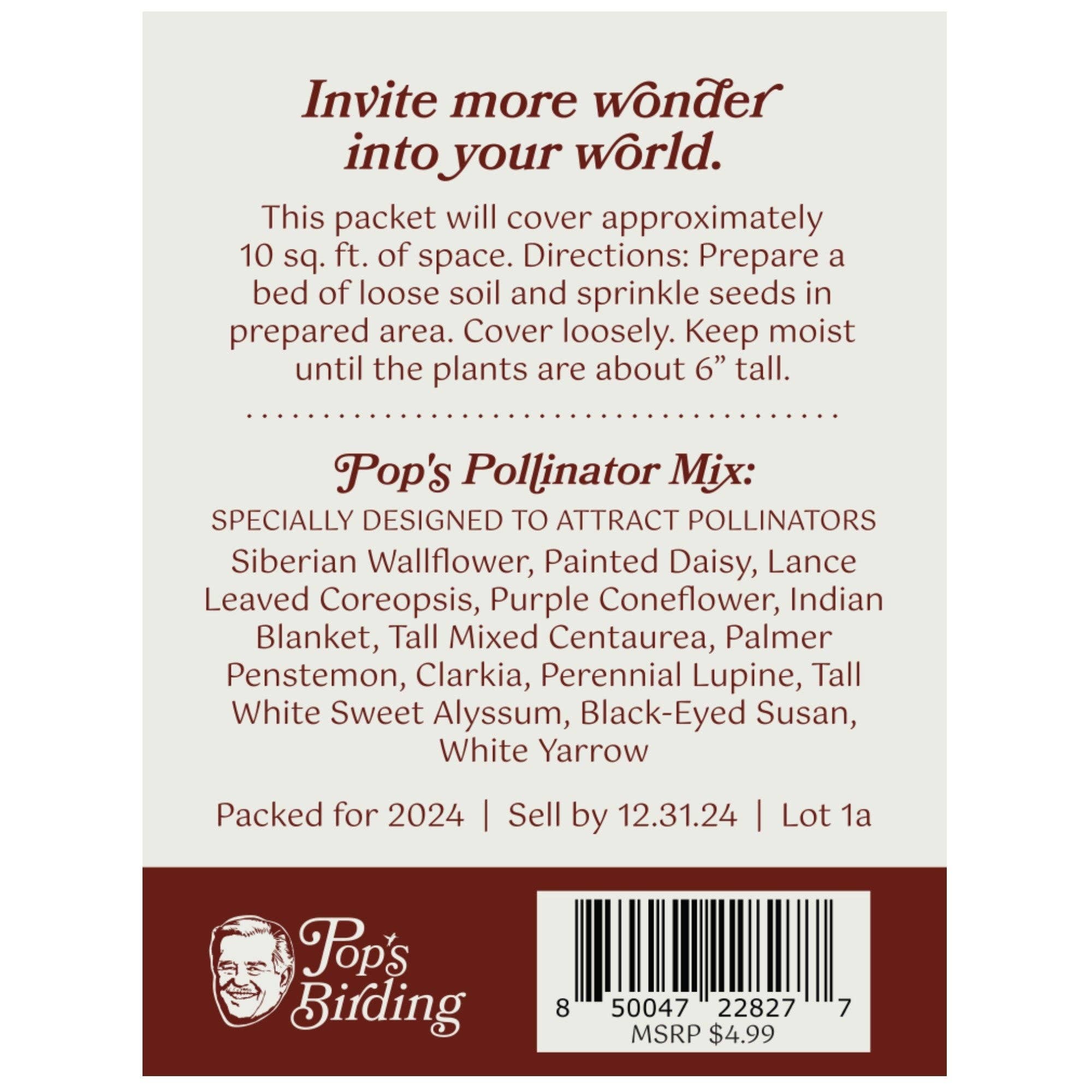 Pop's Birding - Wholesale Retailer Display - Home & Living - 180ct Hummingbird & Butterfly Wildflower Seed - Free Display4