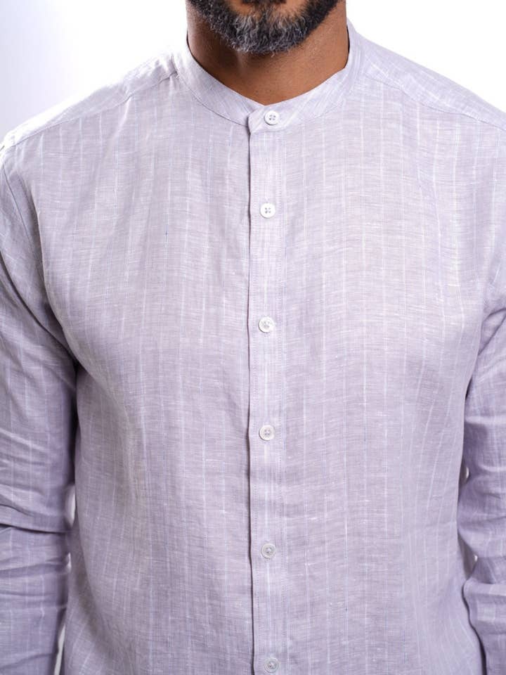 Stitch Note – Engroshandel Skjorte med buttondown – Mænd – Langærmet Mandarin krave