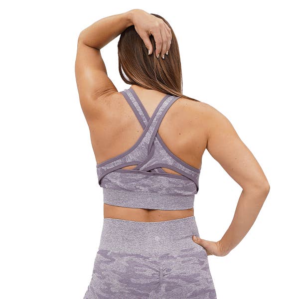 Camo vadderad sport-bh för wholesale av Noori Apparel Inc.