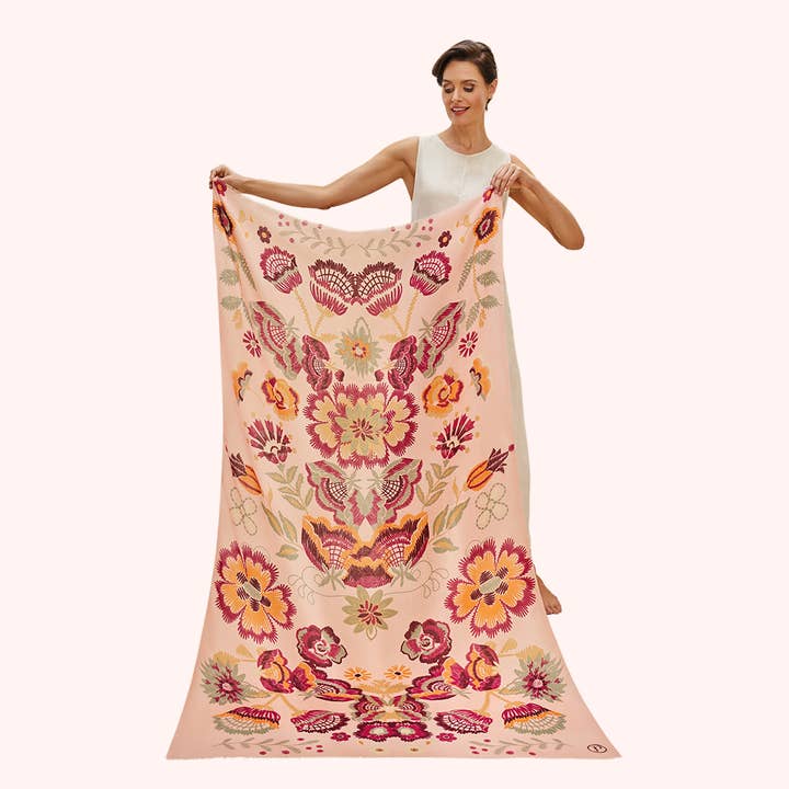 Printed Floral Symmetry Scarf for wholesale by Powder Design inc - US