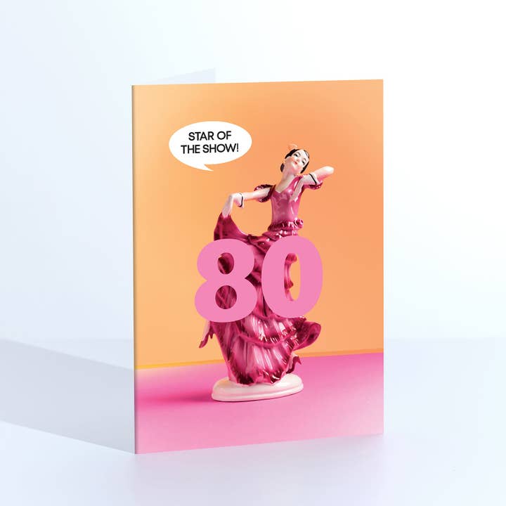 Cartão de Aniversário 80 Estrela do Espetáculo por atacado de Ornament Art