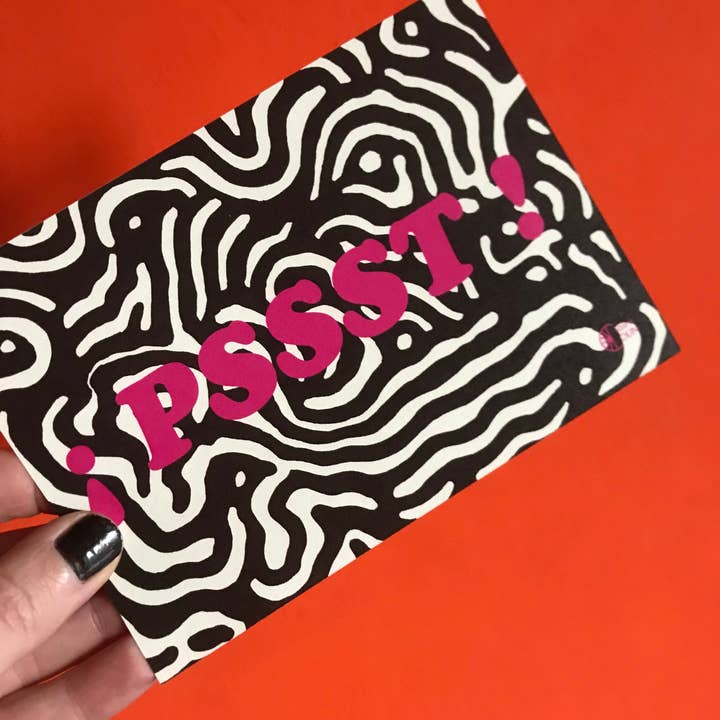 Carta ¡ PSSST! _ Onomatopee_ Leopardo per la vendita all'ingrosso da parte di Claire Colin