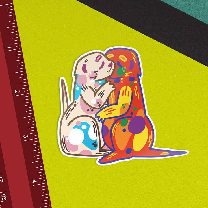 Rainbow Progress Pride Prairie Dog Sticker for wholesale by Disgaybled Designs