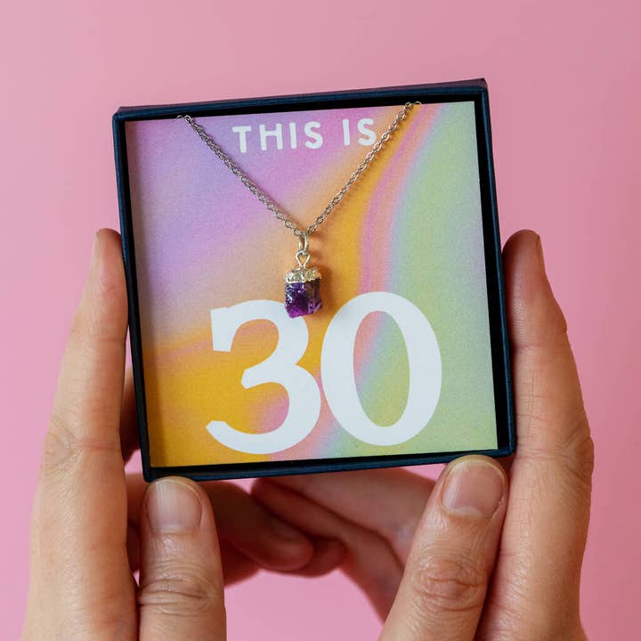 This is 30. Happy 30th Birthday Birthstone Necklace for wholesale by Lucent Studios Ltd