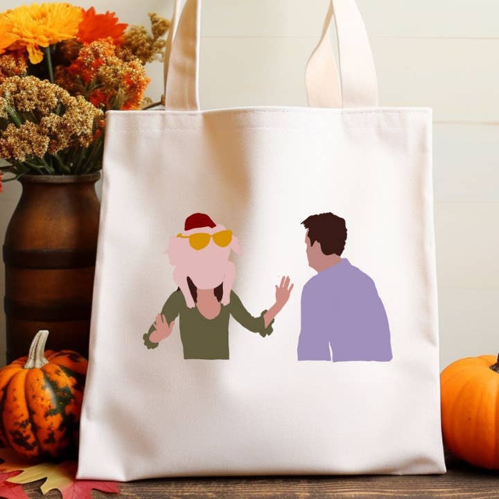 Friends Turkey Thanksgiving Canvas Tote Bag for wholesale by Sister Ray
