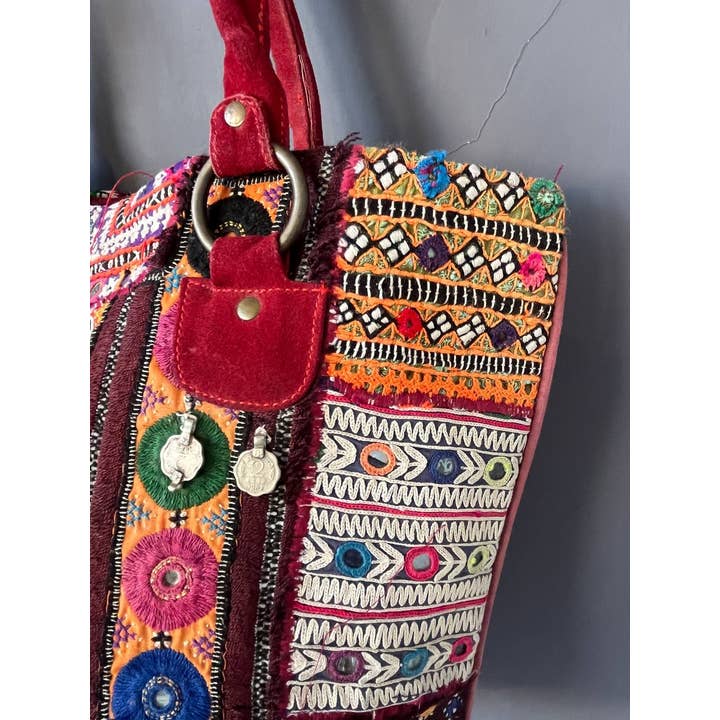 Bhawana Handicrafts - Venta al por mayor Bolsa de asa- Mujer - Bolso Banjara de Mirror Work, bolsa de compras bordado con retazos