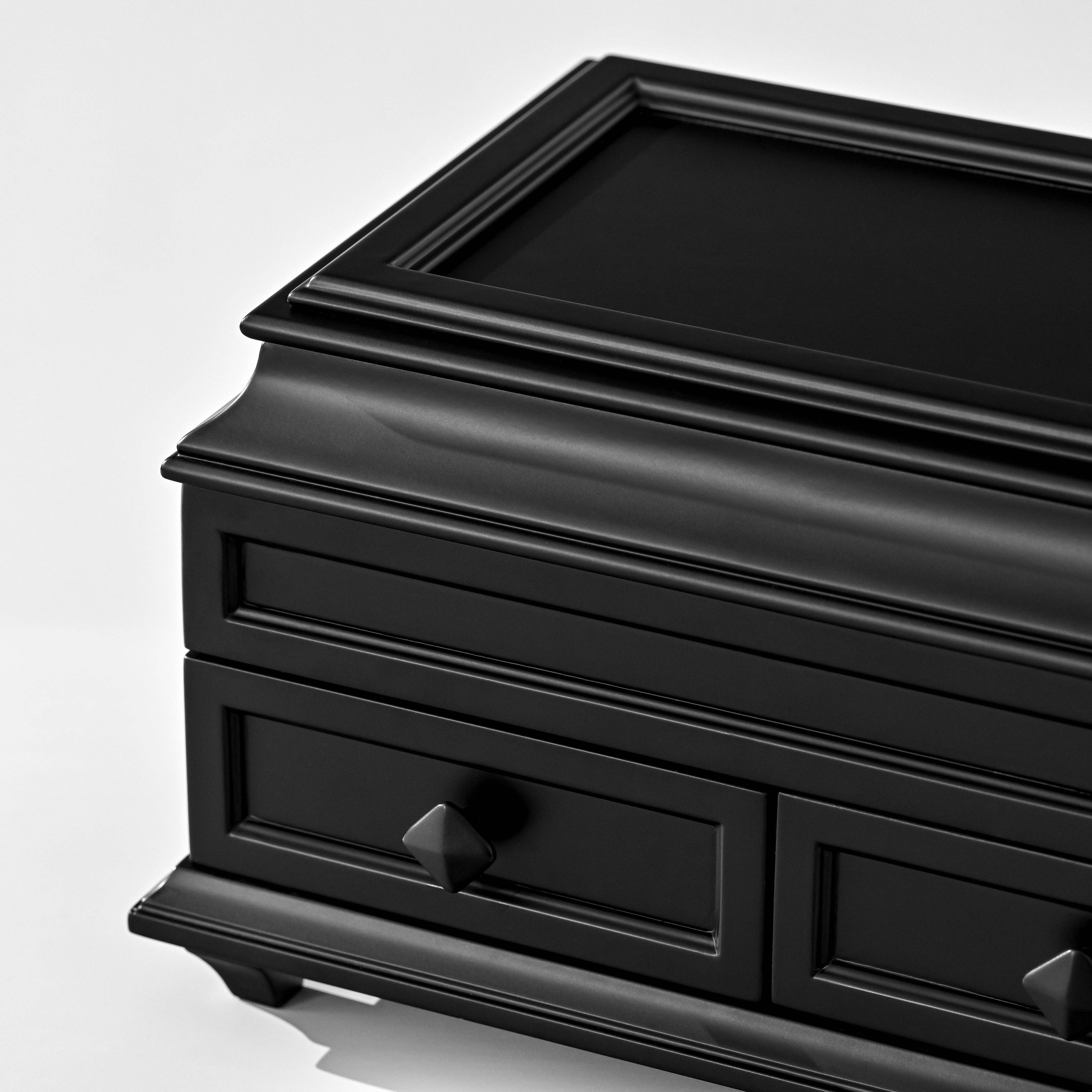 Arlo Belle LLC - Wholesale Jewelry Box/Organizer - Classic Jewelry Box with Mirror, Drawers, and Diamond Handle9