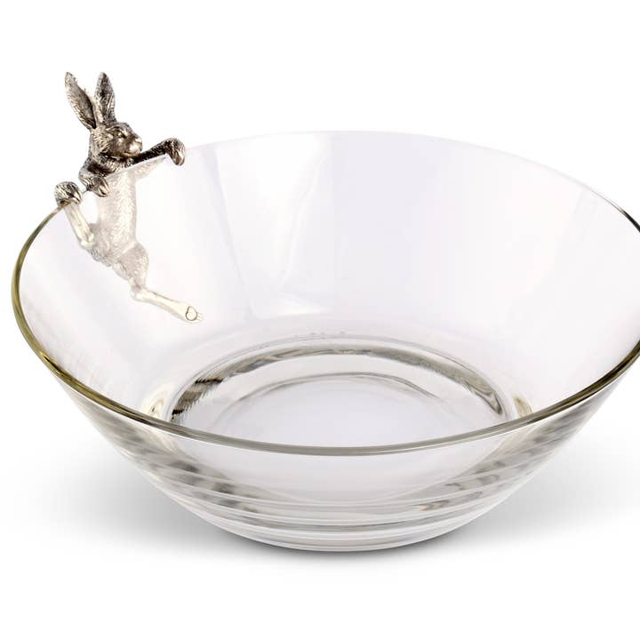 Vagabond House - Wholesale Serve Bowl - Climbing Bunny Glass Serving / Salad Bowl3