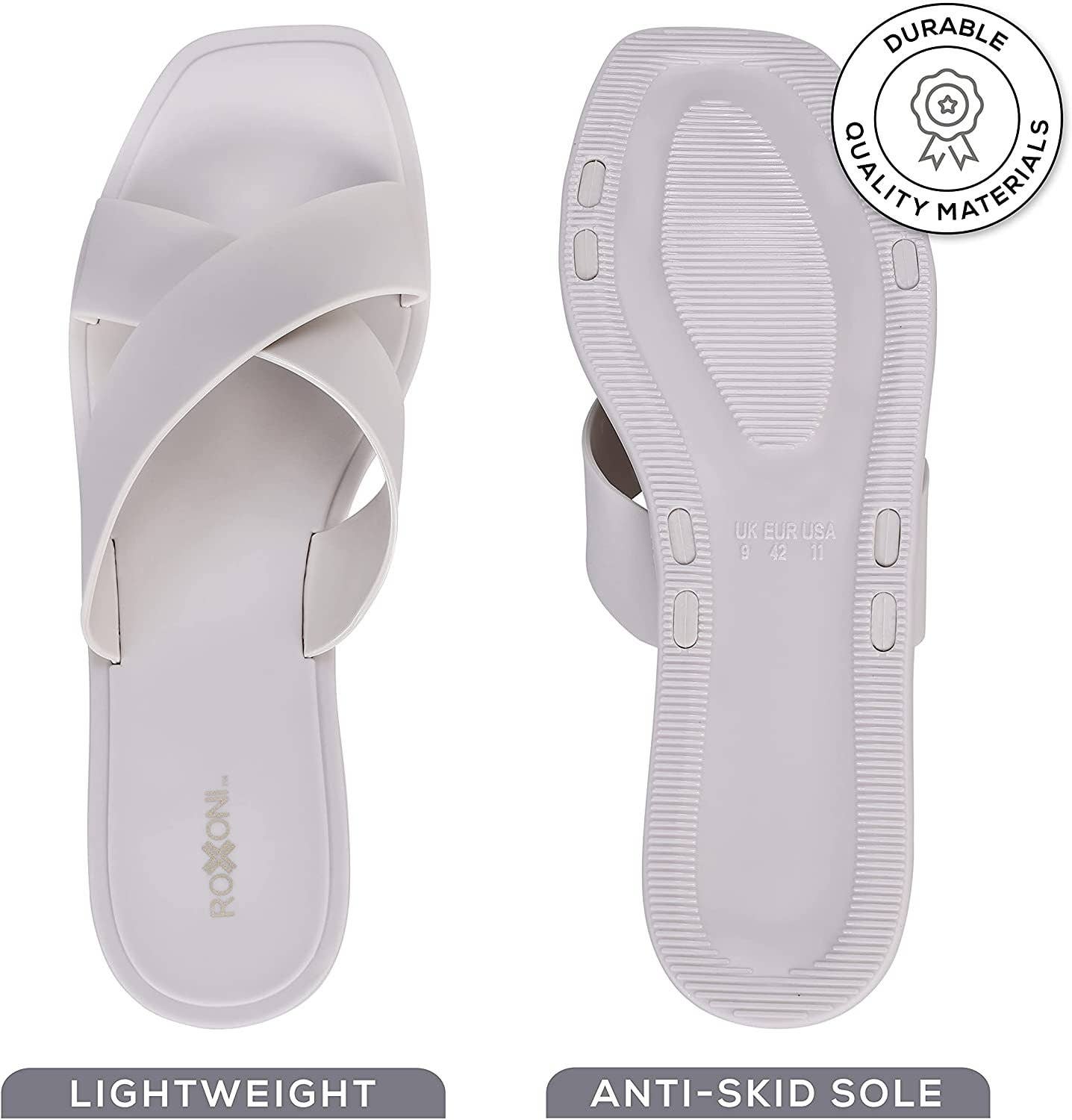 Roxoni - Vente Sandales – femme - Sandale à bretelles croisées de couleur mate pour femmes 31236