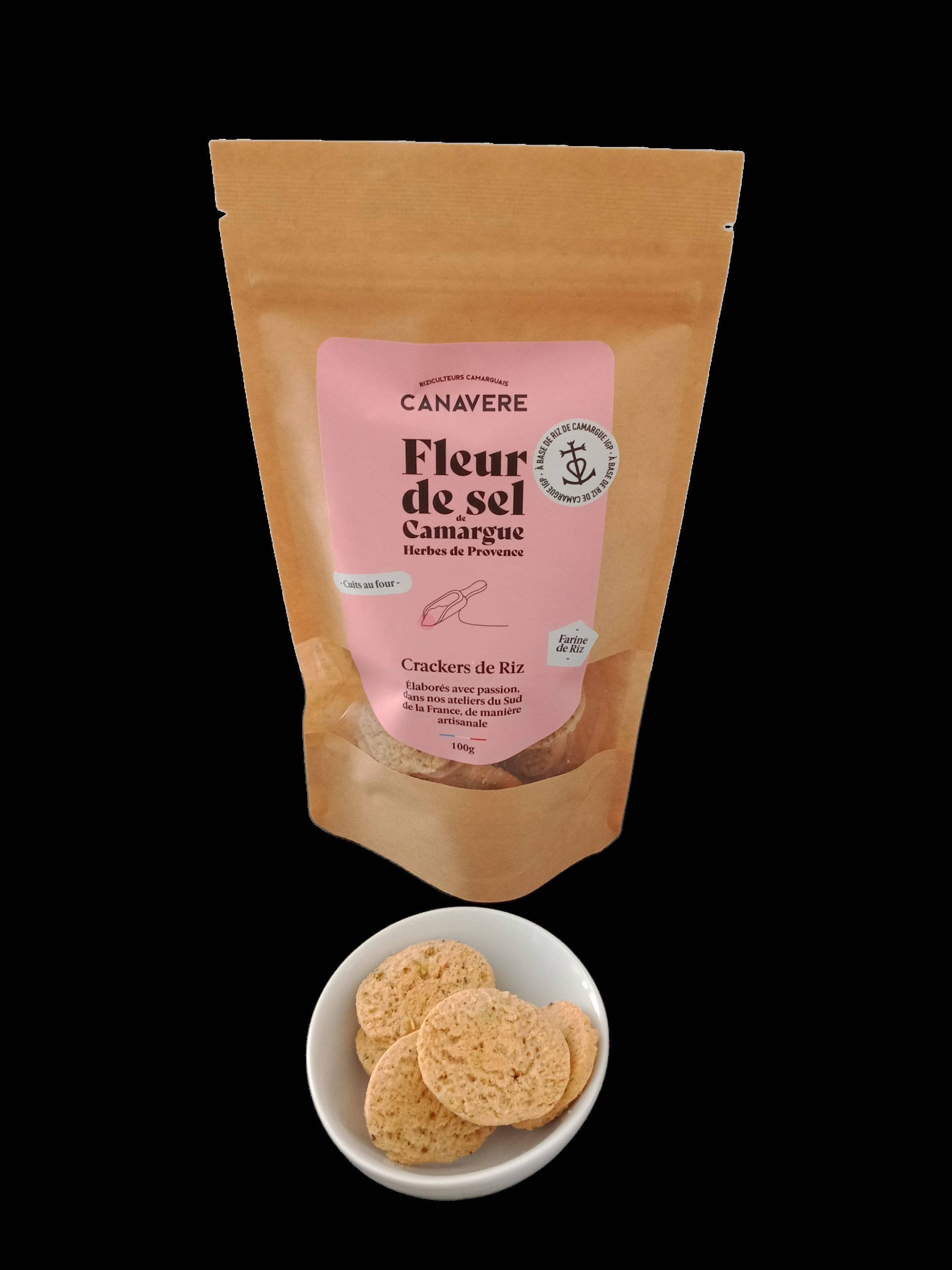 CANAVERE - Wholesale Crackers - CAMARGUE RICE CRACKERS “FLEUR DE SEL & HERBS PROVENCE”1