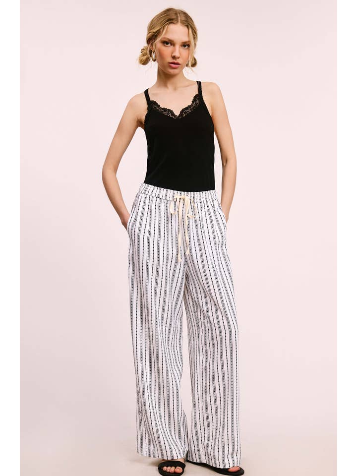 La Miel – Calças - Mulher por atacado – JDP4228-Calças de Design Padronizado de Corte Descontraído Com Bolsos24