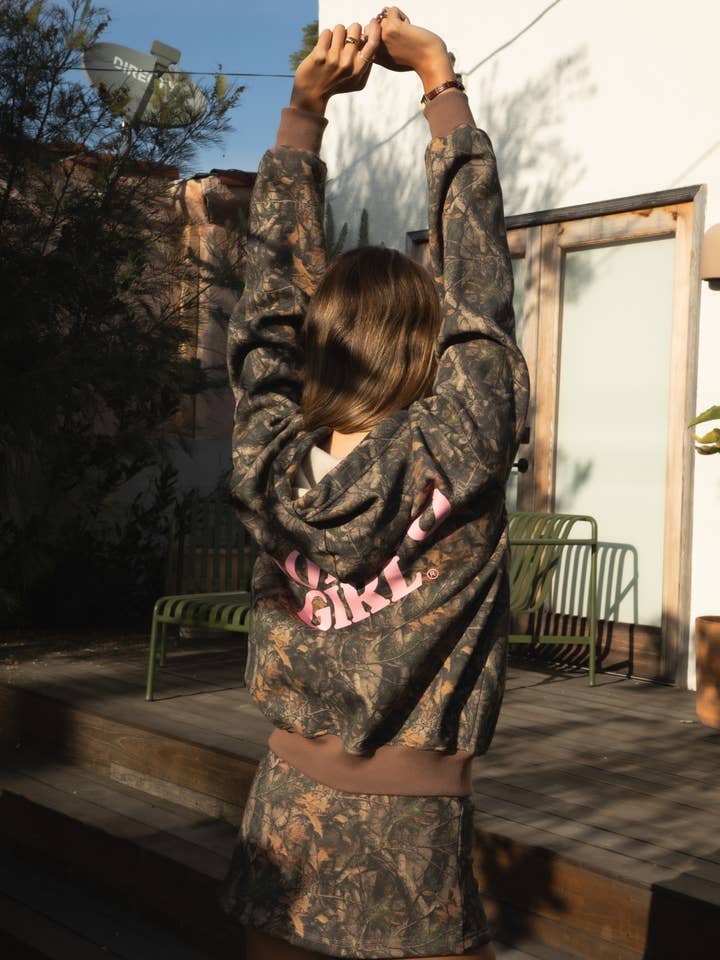 RODEOGIRL Dark Camo Cloud Fleece Oversized Soft Hoodie for wholesale on Faire8