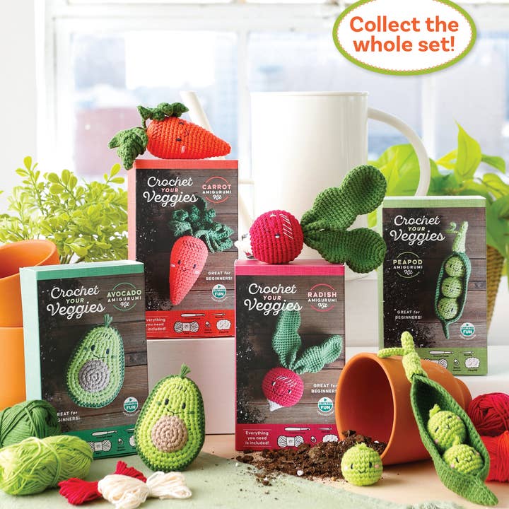 Better Day Books - Wholesale Knitting/Crochet Supplies - Crochet Your Veggies Amigurumi Kit Peapod2