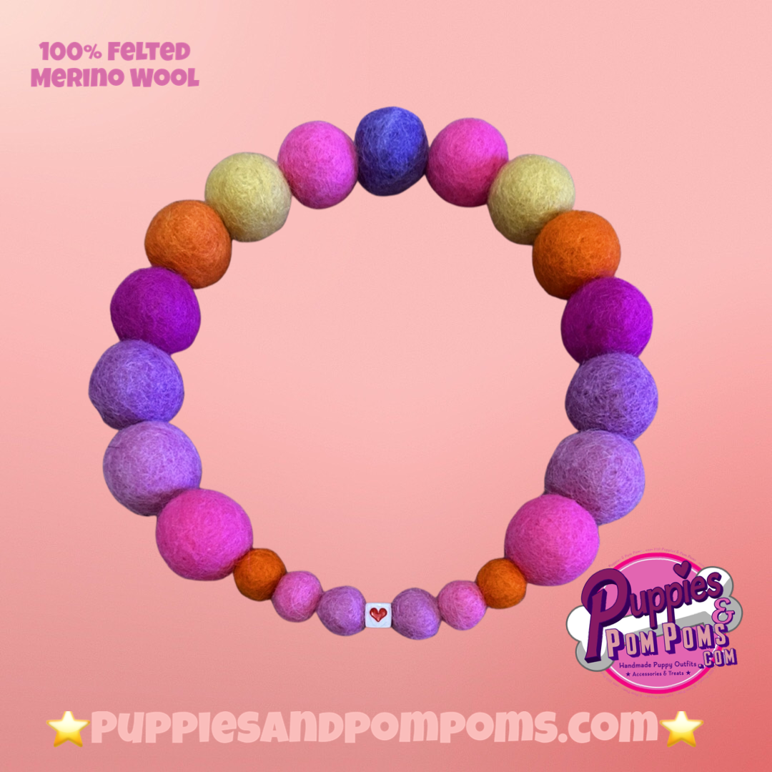 Puppies & Pom Poms - Wholesale Pet Collar - Dog - Pink - Personalised Pom Pom Dog Collar2