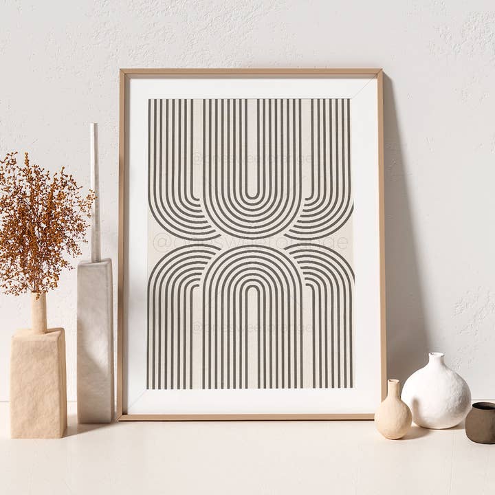 Impresión artística minimalista de mediados de siglo para venta al por mayor de Onesweetorange
