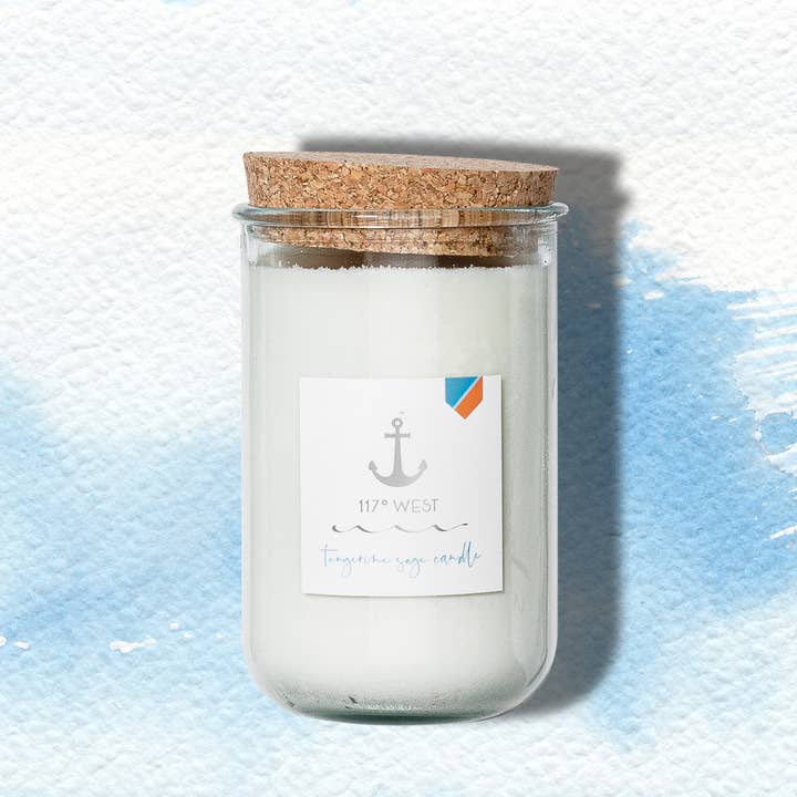 117º WEST by San Diego Natural Soap Company - Wholesale Jar/Filled Candle - 117º West Coconut Soy Candle in Recycled Glass2