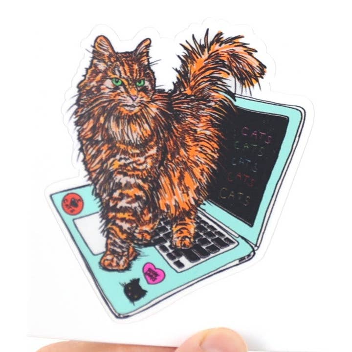 Autocollant Hacker Cat pour la vente par Slow Loris