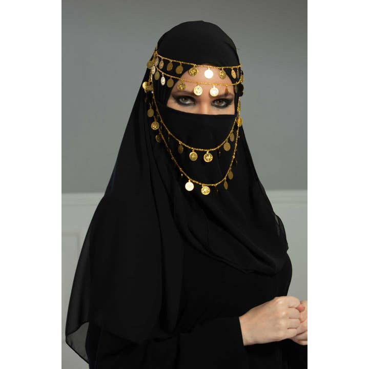 Black Veil with Attached Chiffon Shawl, One-Piece Instant Niqab Hijab Scarf, Lightweight Modest Face and Head Covering,PC-1 for wholesale on Faire1