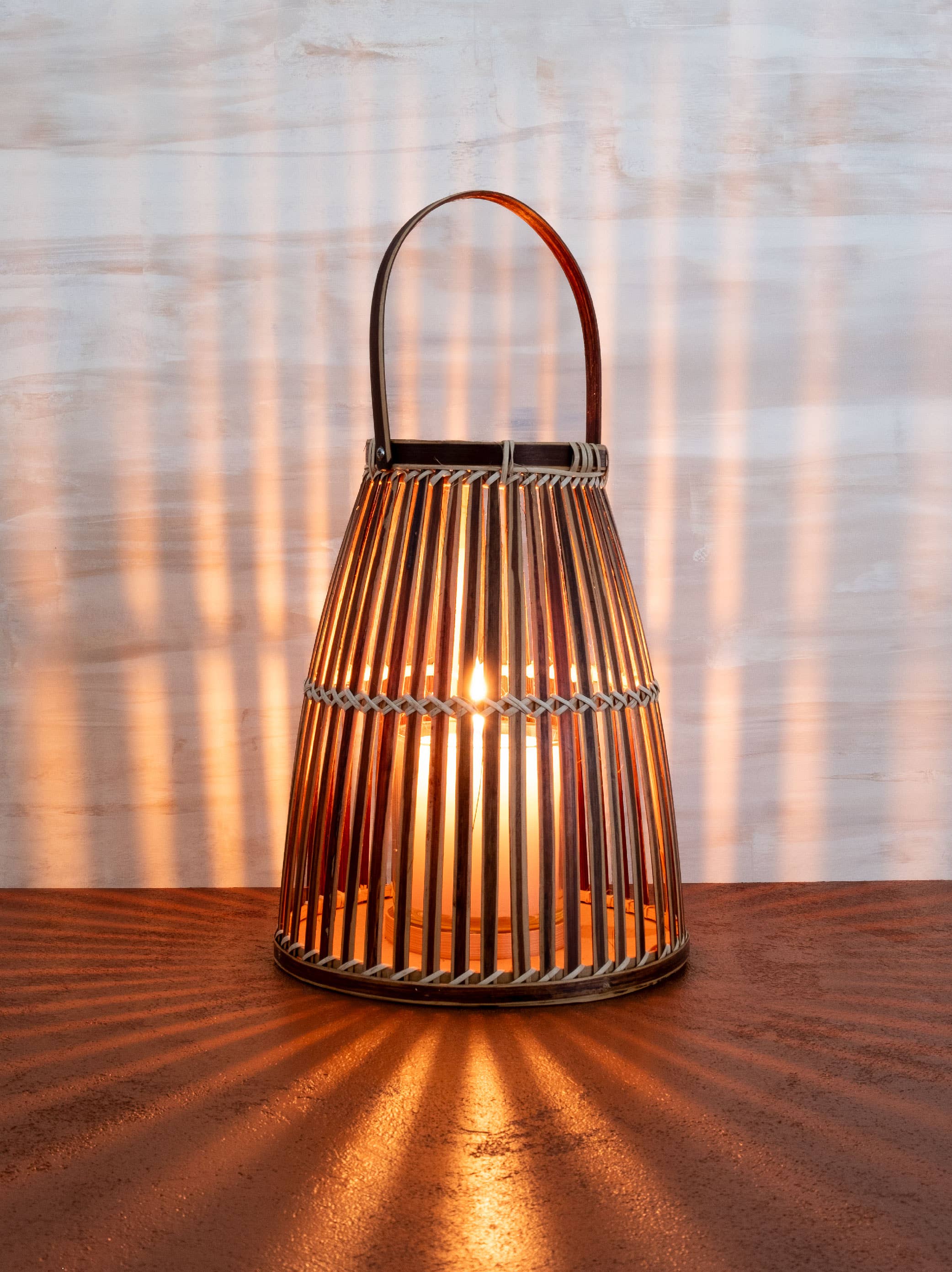 Made Market Co. – wholesale Lantern – Small Bamboo & Glass Lantern1