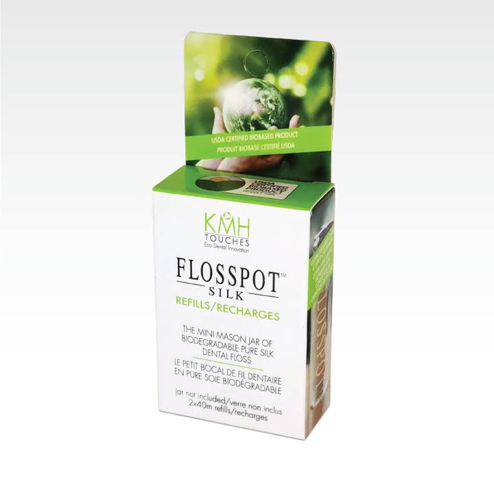 Flosspot™ Silk Biodegradable Dental Floss - Set of 2 Refills for wholesale by KMH Touches Inc.