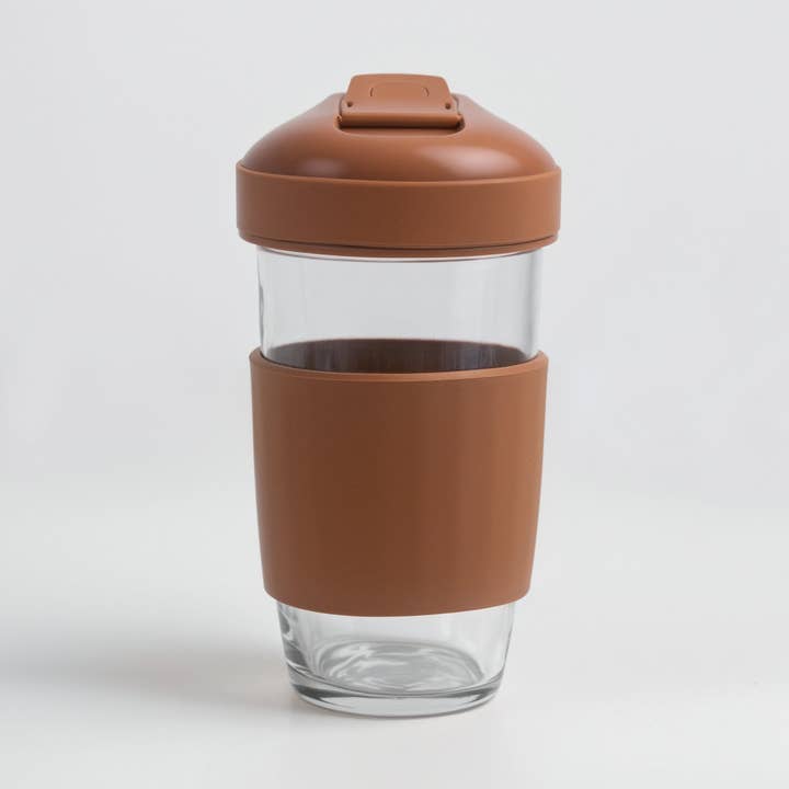 Chávena de Café de Vidro Borossilicato - Castanho por atacado de Genicook Product LLC