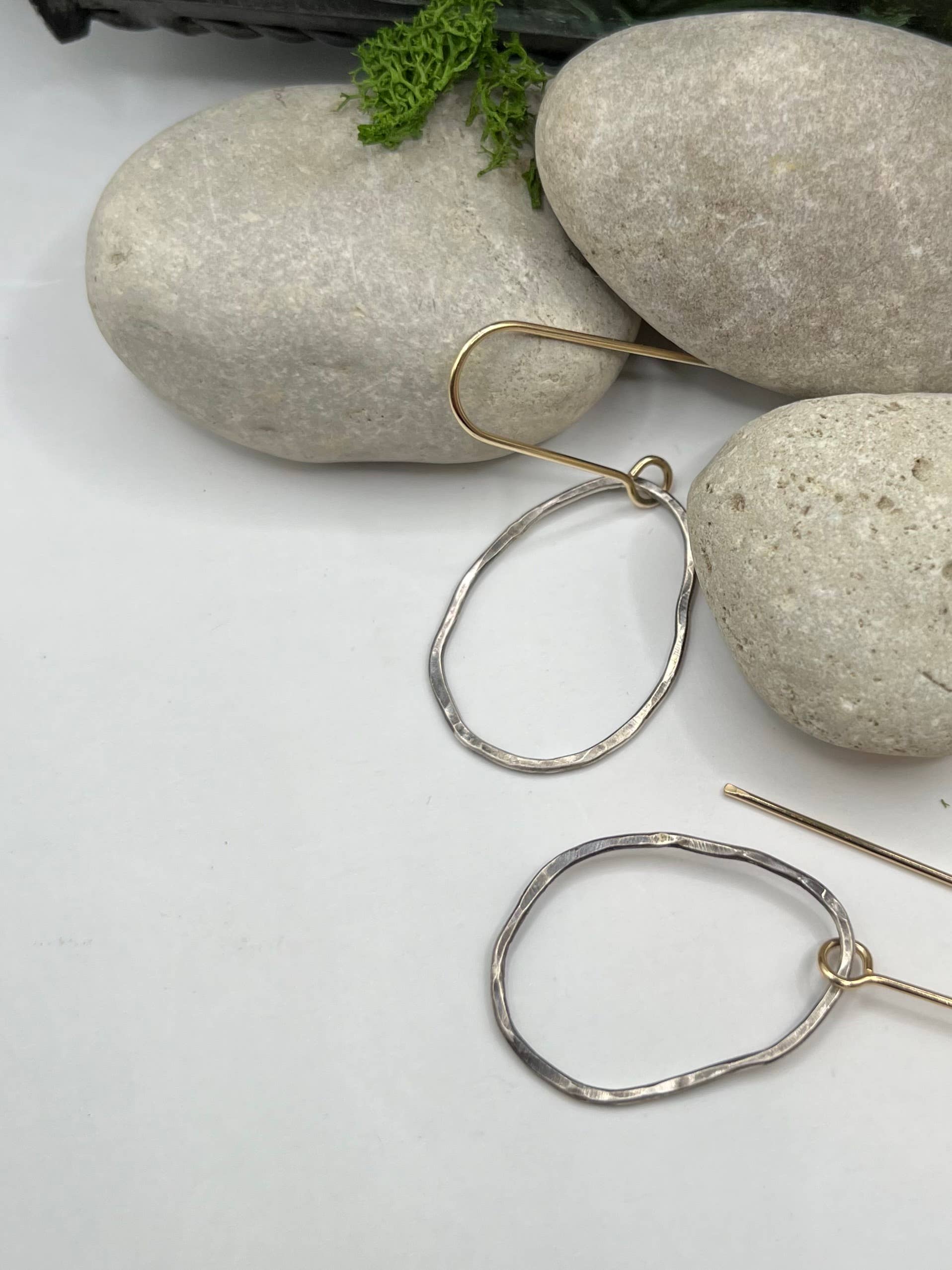 Rachel Renee Jewelry - Wholesale Dangle Earrings - CHERYL Mixed Metal Freeform Pebble Dangles1