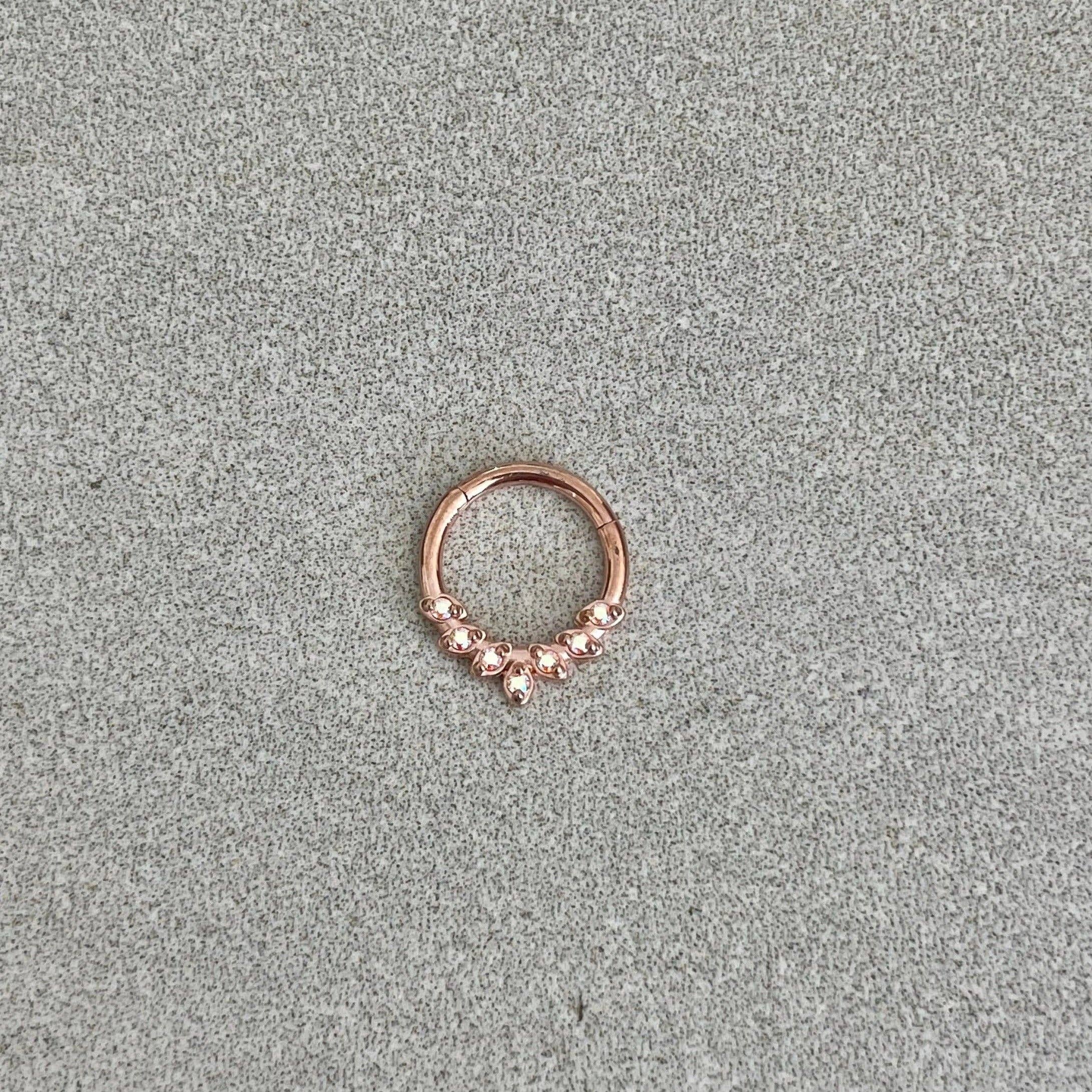 Elara Body Jewelry - Wholesale Nose Ring - Dainty Gold Septum Piercing (16G | 8mm | Surgical Steel | Rose Gold, Gold, Black or Silver)7