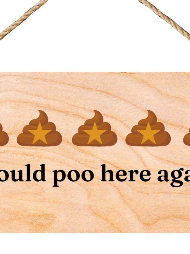 Second Ave Funny Joke Toilet Review Wooden Hanging Gift Rectangle Bathroom Sign Plaque for wholesale by Second Ave Gift Company
