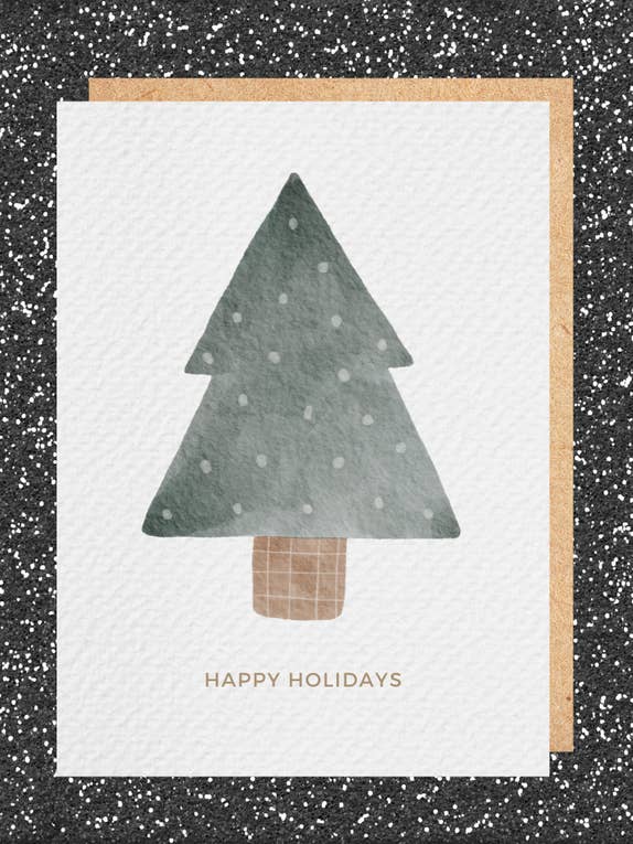 Skandinavische Baumkarte „Happy Holidays“, inklusive Umschlag für den Großhandel von Paper Kuts