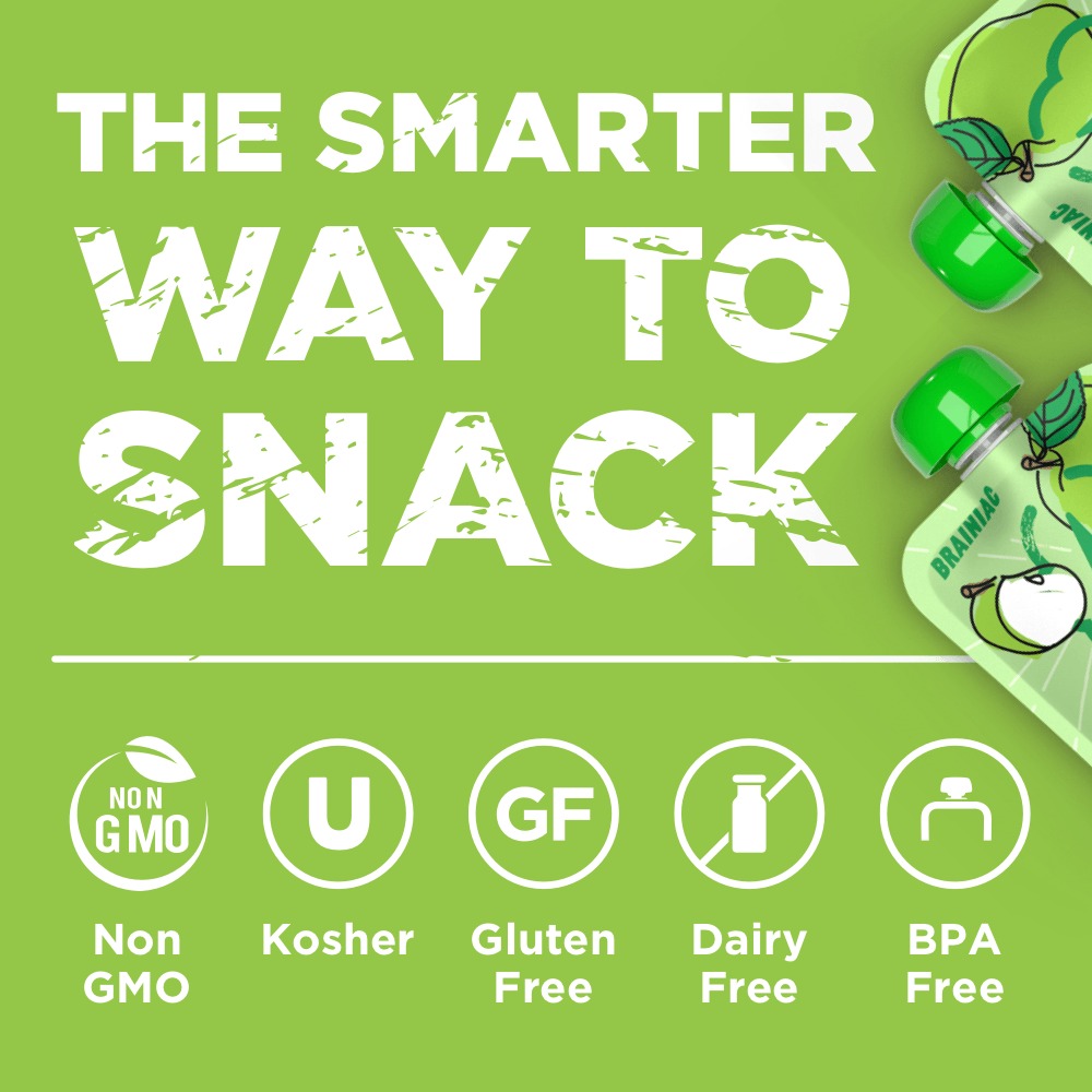 Brainiac - Wholesale Squeeze Snack Bag - Kids & Baby - 'Mega Apple Omega-3 Applesauce3