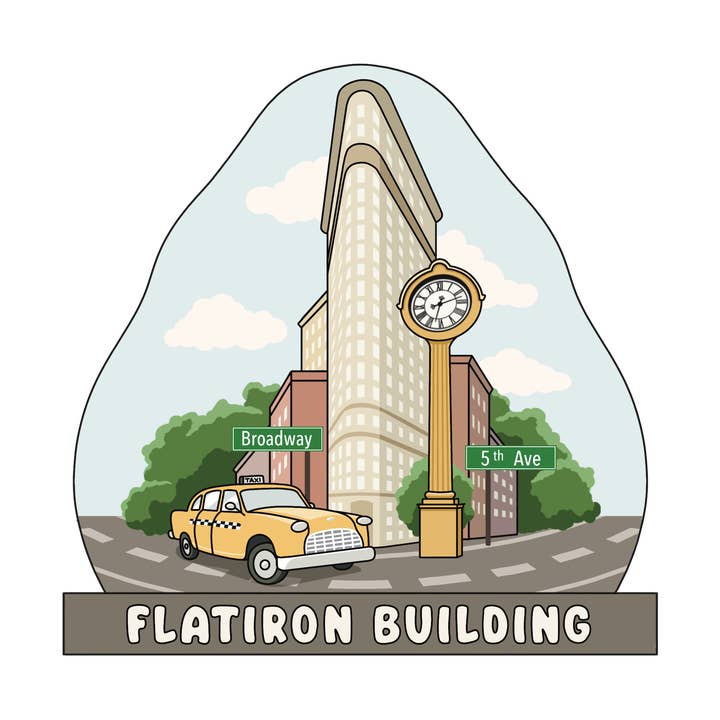 Flatiron Building - 3D Wooden Souvenir Magnet - 10 pcs for wholesale by Gifty Studio