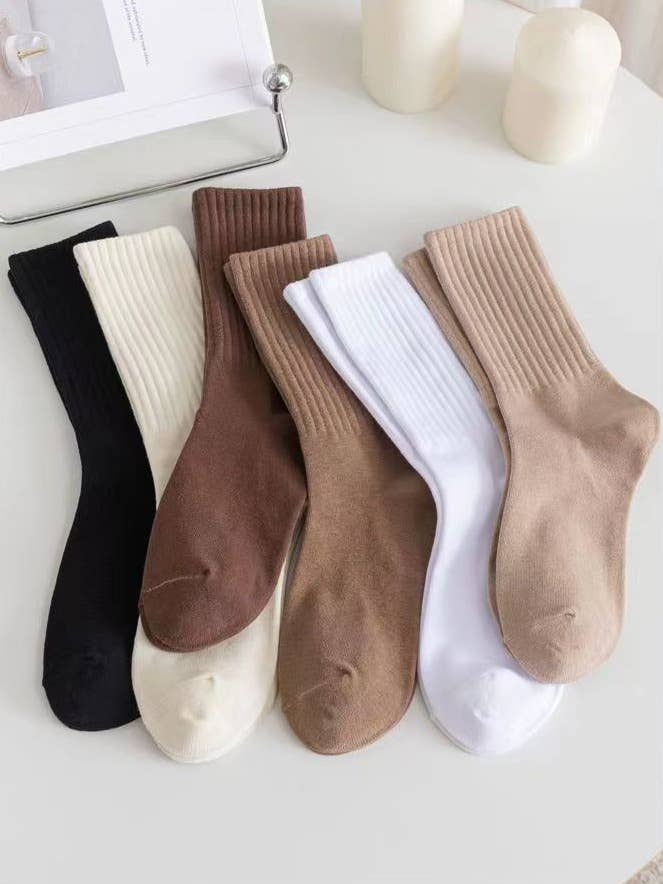 Sweetkama - Vendita all'ingrosso Calzini - Donna - Calzini da donna a coste a tinta unita sopra la caviglia SKASC41806