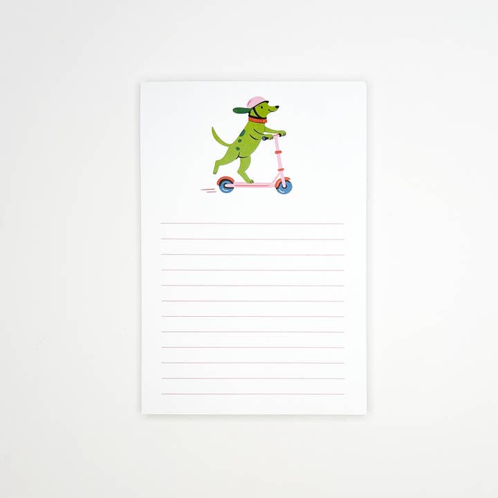 Sungy Side Up - Wholesale Notepad - Dog on Scooter Notepad – Lined Memo Pad for Dog Lovers1