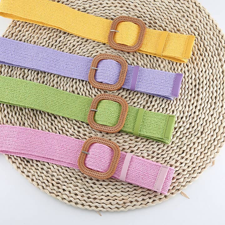 NINEXIS - Wholesale Belt - Women's - CWABE0545_VINTAGE BRAIDED SQUARE BUCKLE BELT